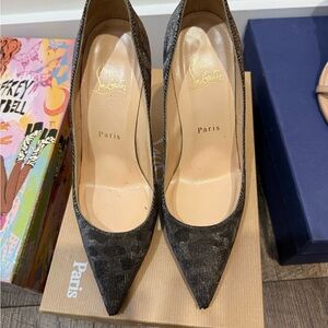 Christian Louboutin Glitter Black Heels